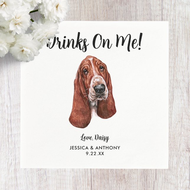 Serviette En Papier Chien Mariage Cocktail serviettes (Créateur téléchargé)