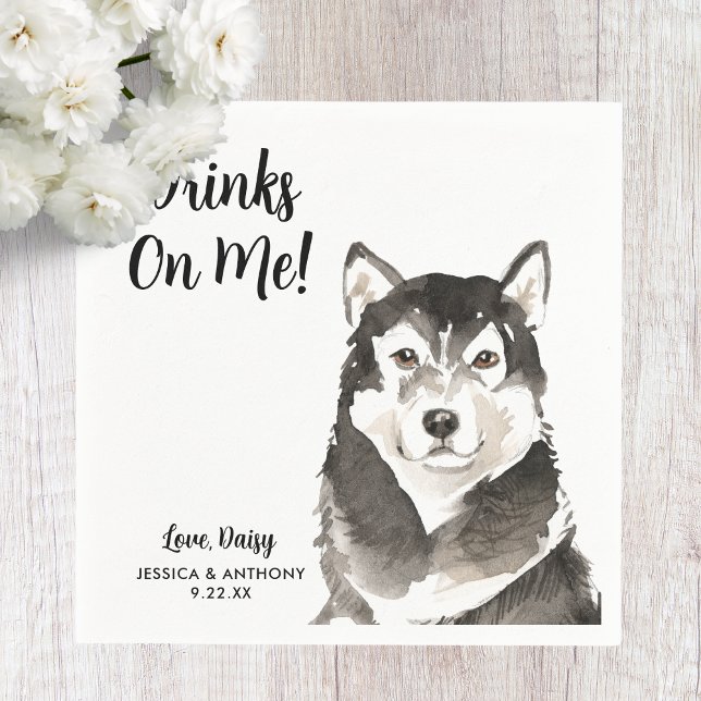 Serviette En Papier Chien Mariage Cocktail serviettes (Créateur téléchargé)