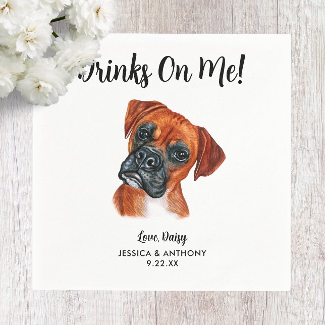 Serviette En Papier Chien Mariage Cocktail serviettes (Créateur téléchargé)