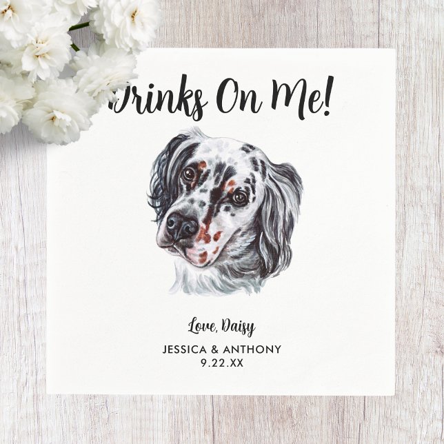 Serviette En Papier Chien Mariage Cocktail serviettes (Créateur téléchargé)