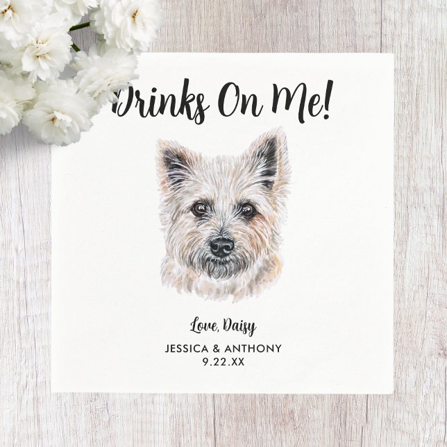 Serviette En Papier Chien Mariage Cocktail serviettes (Créateur téléchargé)