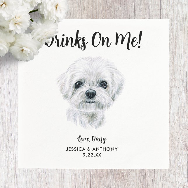 Serviette En Papier Chien Mariage Cocktail serviettes (Créateur téléchargé)