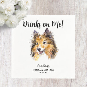 Serviette En Papier Chien Mariage Cocktail serviettes