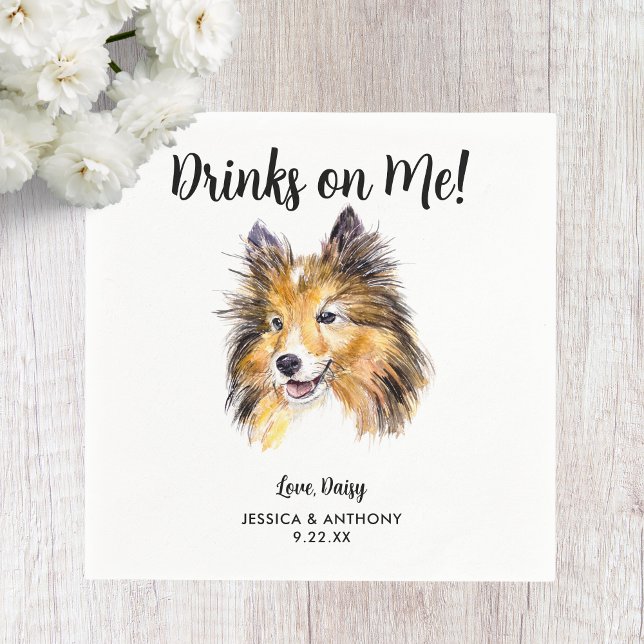 Serviette En Papier Chien Mariage Cocktail serviettes (Créateur téléchargé)