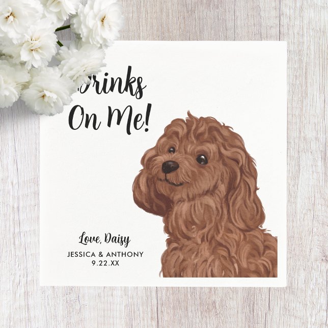 Serviette En Papier Chien Mariage Cocktail serviettes (Créateur téléchargé)