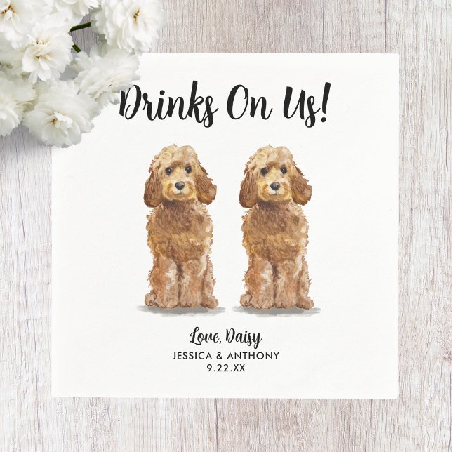 Serviette En Papier Chien Mariage Cocktail serviettes (Créateur téléchargé)