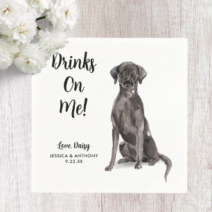 Serviette En Papier Chien Mariage Cocktail serviettes