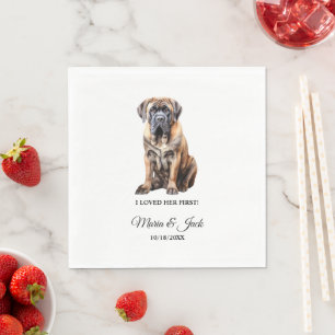 Serviette En Papier Chien Mastiff Anglais J'ai aimé son premier mariag