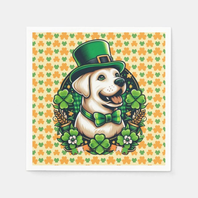 Serviette En Papier Chien mignon de la Saint Patrick (Devant)