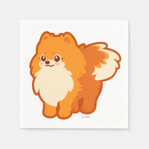 Serviette En Papier Chien mignon Kawaii Pomeranian