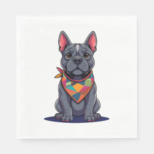 Serviette En Papier Chien mignon Pitbull Frenchie avec Art de Bandana