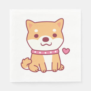 Serviette En Papier Chien mignon Shiba Inu