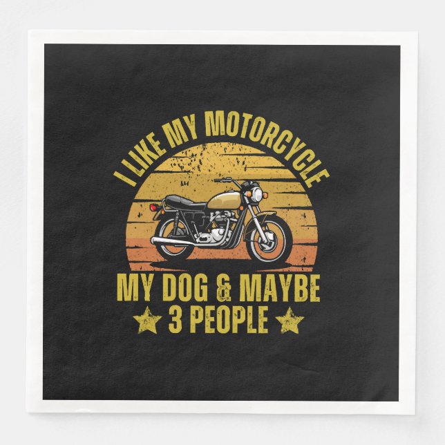 Serviette En Papier Chien Moto (Devant)