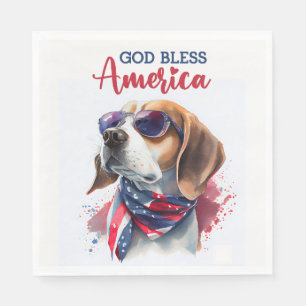 Serviette En Papier Chien patriote-Beagle
