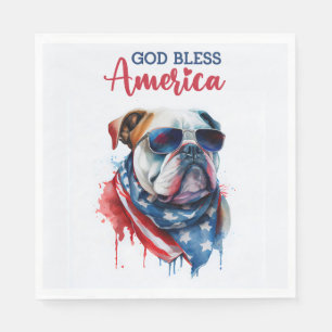 Serviette En Papier Chien patriote-Bouledogue britannique