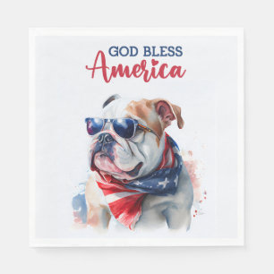 Serviette En Papier Chien patriote-Bouledogue britannique