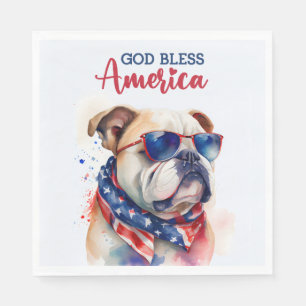 Serviette En Papier Chien patriote-Bouledogue britannique