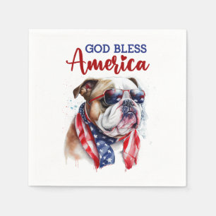 Serviette En Papier Chien patriote-Bouledogue britannique