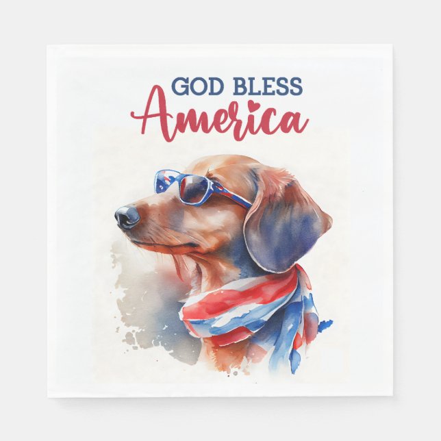 Serviette En Papier Chien patriote-Dachshund (Devant)