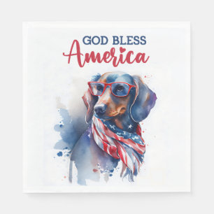 Serviette En Papier Chien patriote-Dachshund