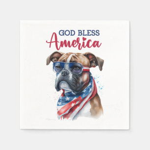 Serviette En Papier Chien patriotique