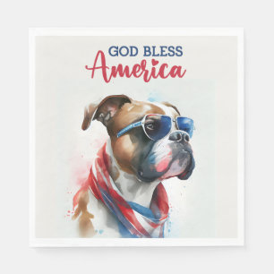 Serviette En Papier Chien patriotique
