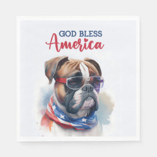 Serviette En Papier Chien patriotique