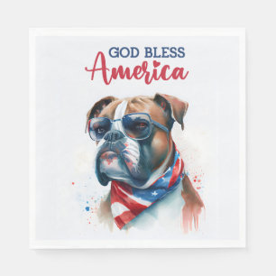 Serviette En Papier Chien patriotique
