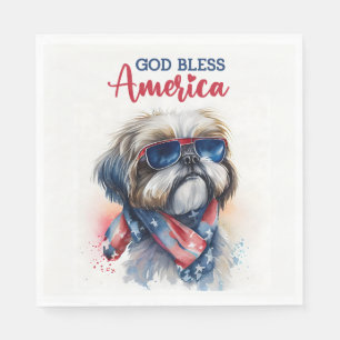 Serviette En Papier Chien patriotique Chih tzu