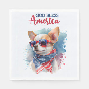 Serviette En Papier Chien patriotique Chihuahua