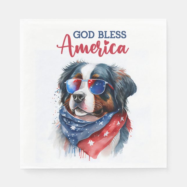 Serviette En Papier Chien Patriotique de Berne (Devant)