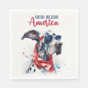 Serviette En Papier Chien patriotique grand Danse