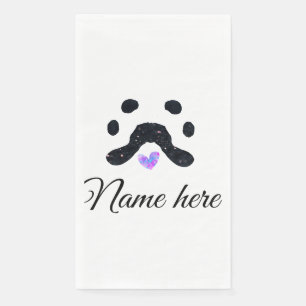 Serviette En Papier Chien patte noir animal ajouter nom texte animal p