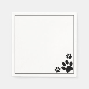 Serviette En Papier Chien Paws B&W
