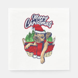 Serviette En Papier Chien père Noël Noël Chien Chien Chien Père Noël P