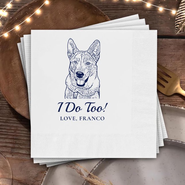 Serviette En Papier Chien Personnalisé Accueille Cocktail Personnalisé (Créateur téléchargé)