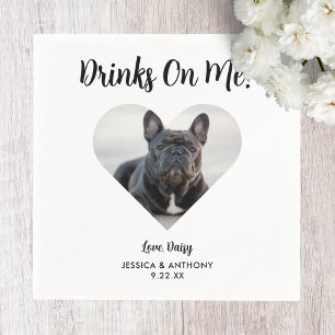 Serviette En Papier Chien Photo Mariage Cocktail Napkins