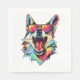 Serviette En Papier chien plage été chien chaise 1