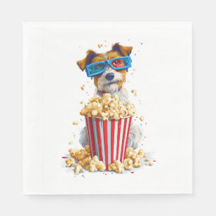 Serviette En Papier Chien Popcorn � Soirée Cinéma Chien