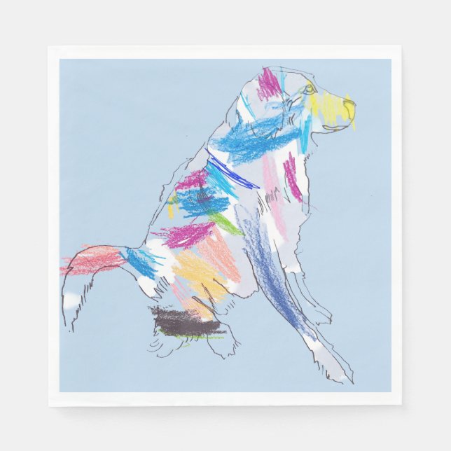 Serviette En Papier Chien Rainbow Party Napkins (Devant)