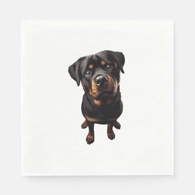 Serviette En Papier chien rottweiler (Devant)