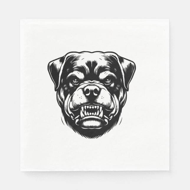 Serviette En Papier Chien Rottweiler  (Devant)