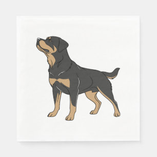 Serviette En Papier Chien Rottweiler, Chien Rottweiler debout