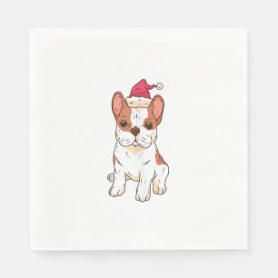 Serviette En Papier Chien Santa Hat - Fantaisie Noël _3