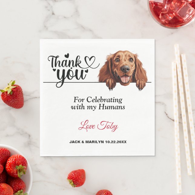 Serviette en papier Chien Setter Irlandais (En situation)