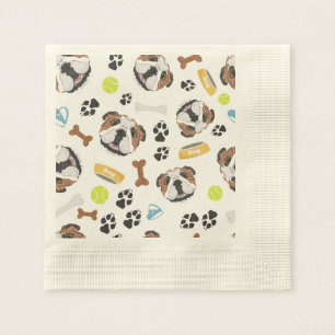 Serviette En Papier Chien souriant anglais Bulldog