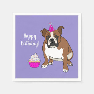 Serviette En Papier Chien-taureau anglais personnalisable serviettes d