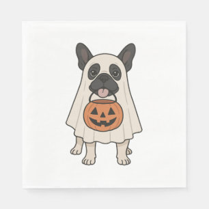 Serviette En Papier Chien-taureau français Fantôme de Chien d'Hallowee