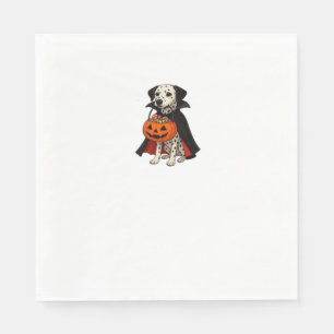 Serviette En Papier Chien Vampire Dalmatien d'Halloween avec Panier de