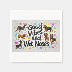 Serviette En Papier Chiens, bonnes vibrations et nez mouillés Gribouil
